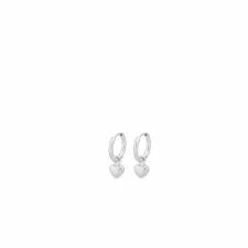 Pernille Corydon - Heart Huggies Earrings - Silver